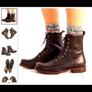 Frye Women’s Veronica Dark Brown Combat Boots